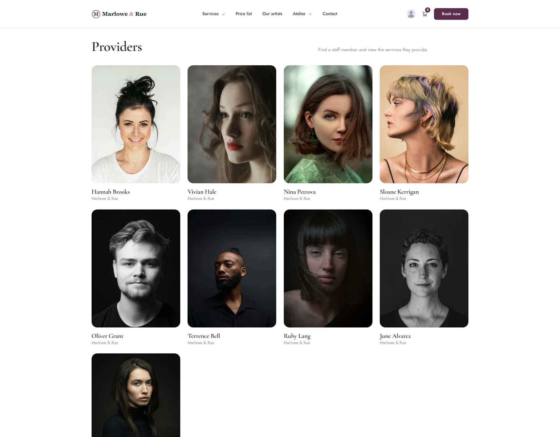 Providers shown in the Photo design