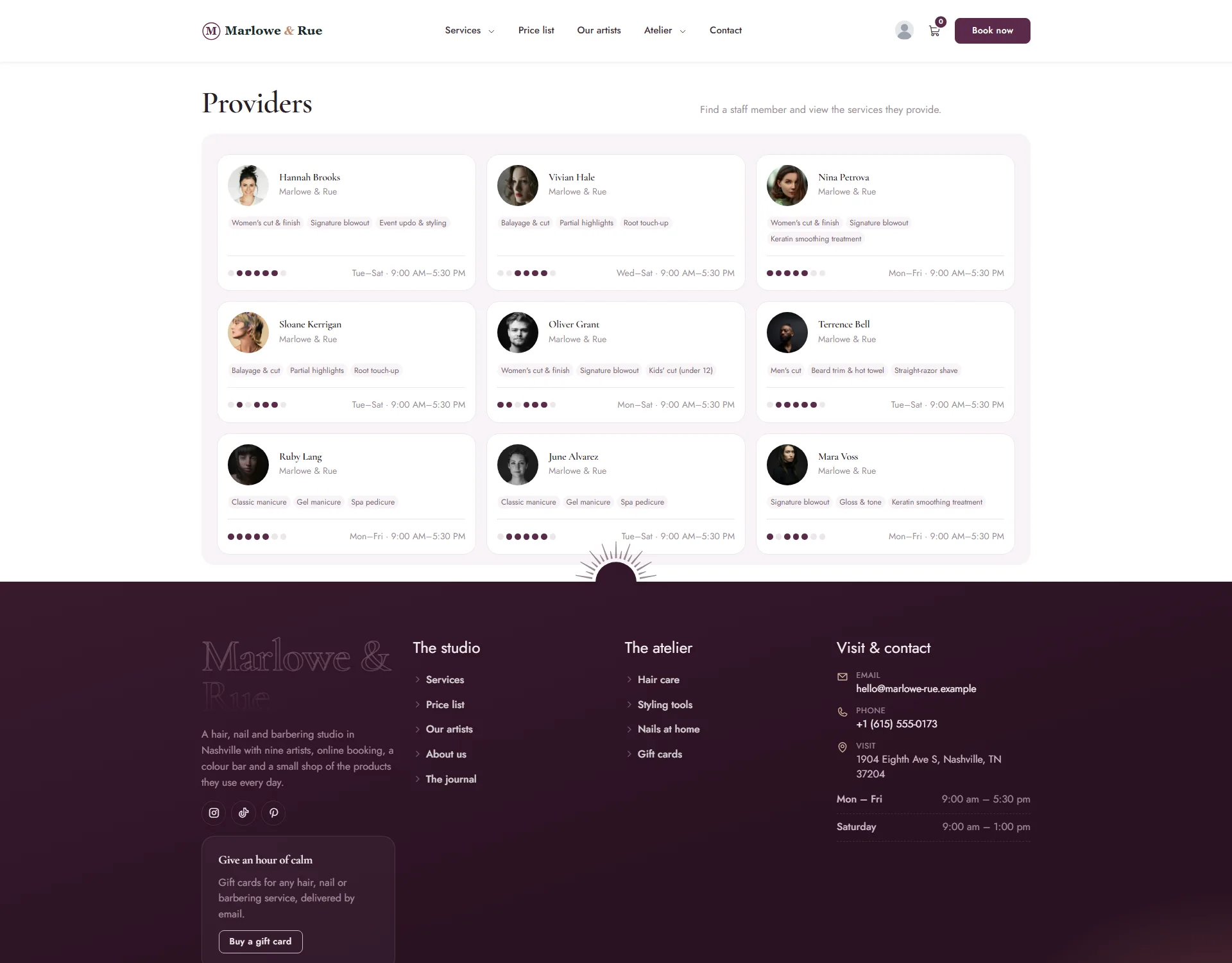 Providers shown in the Split design