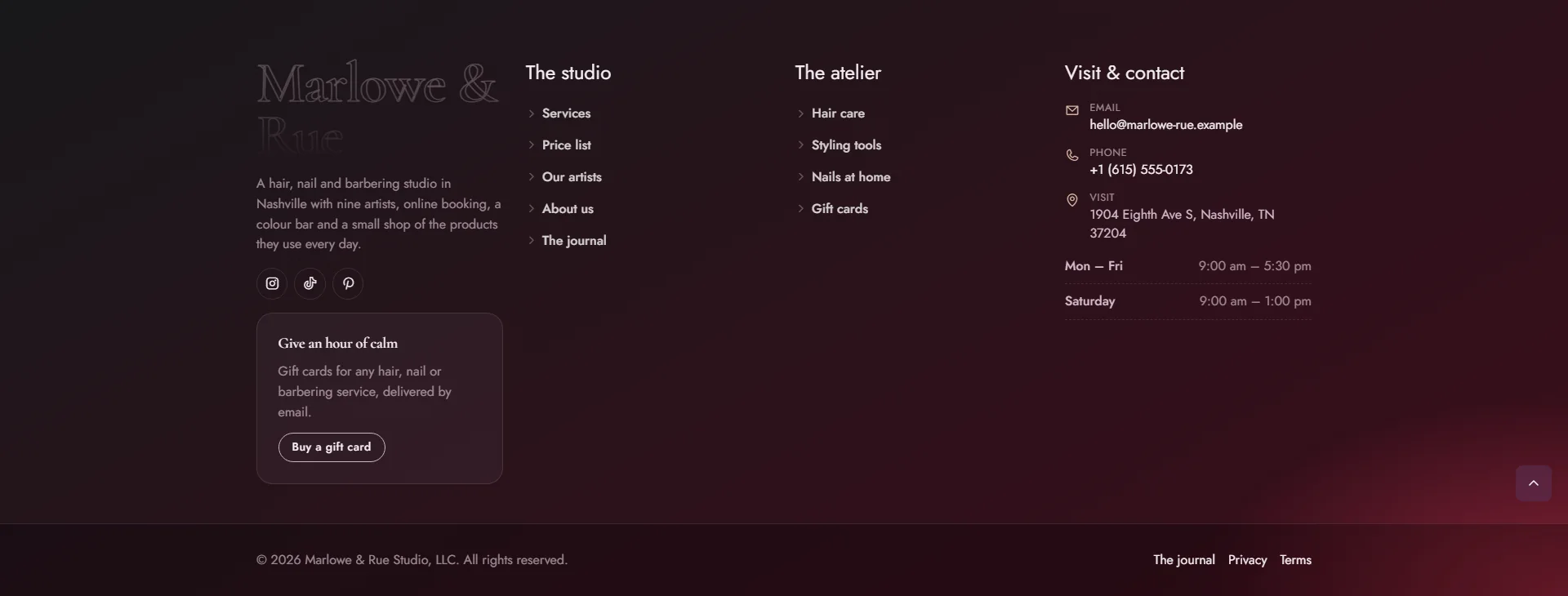 Ember footer gradient