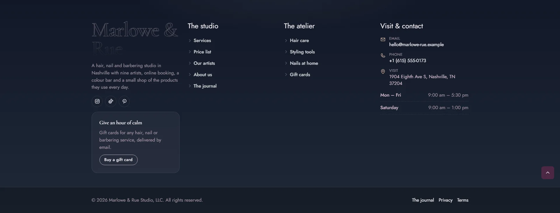 Graphite footer gradient