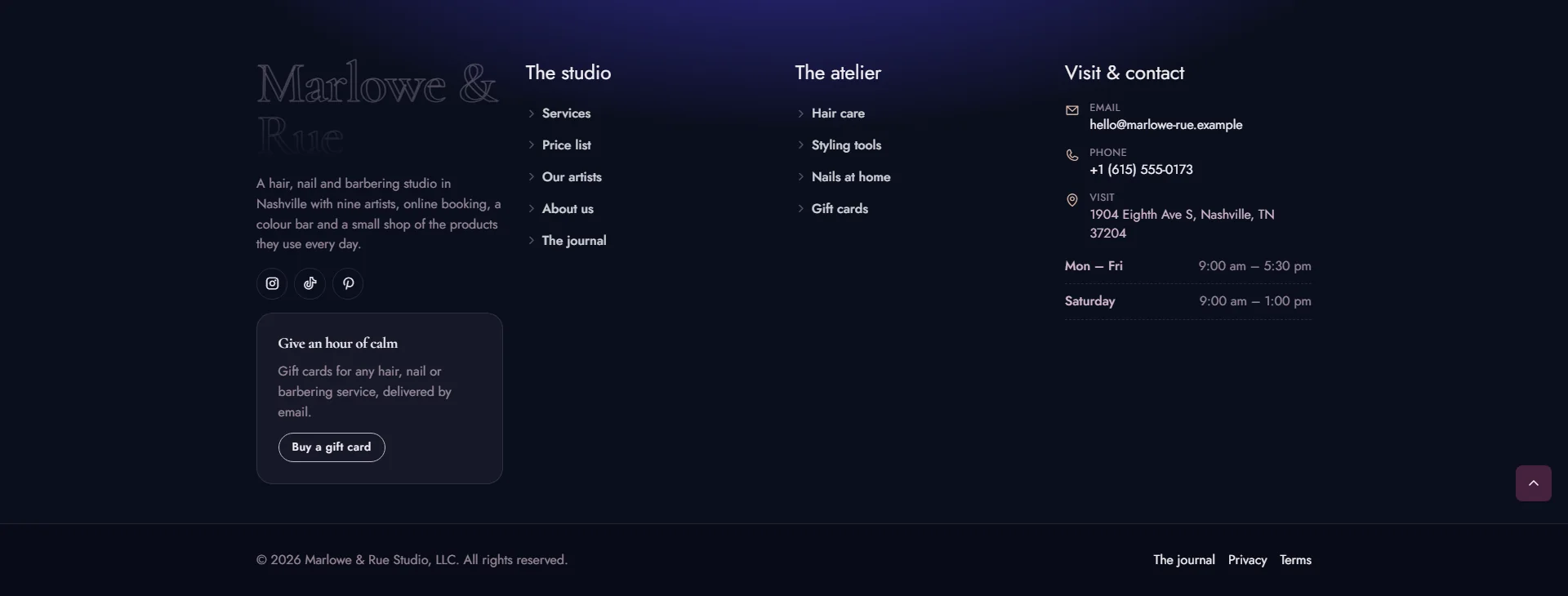 Midnight footer gradient