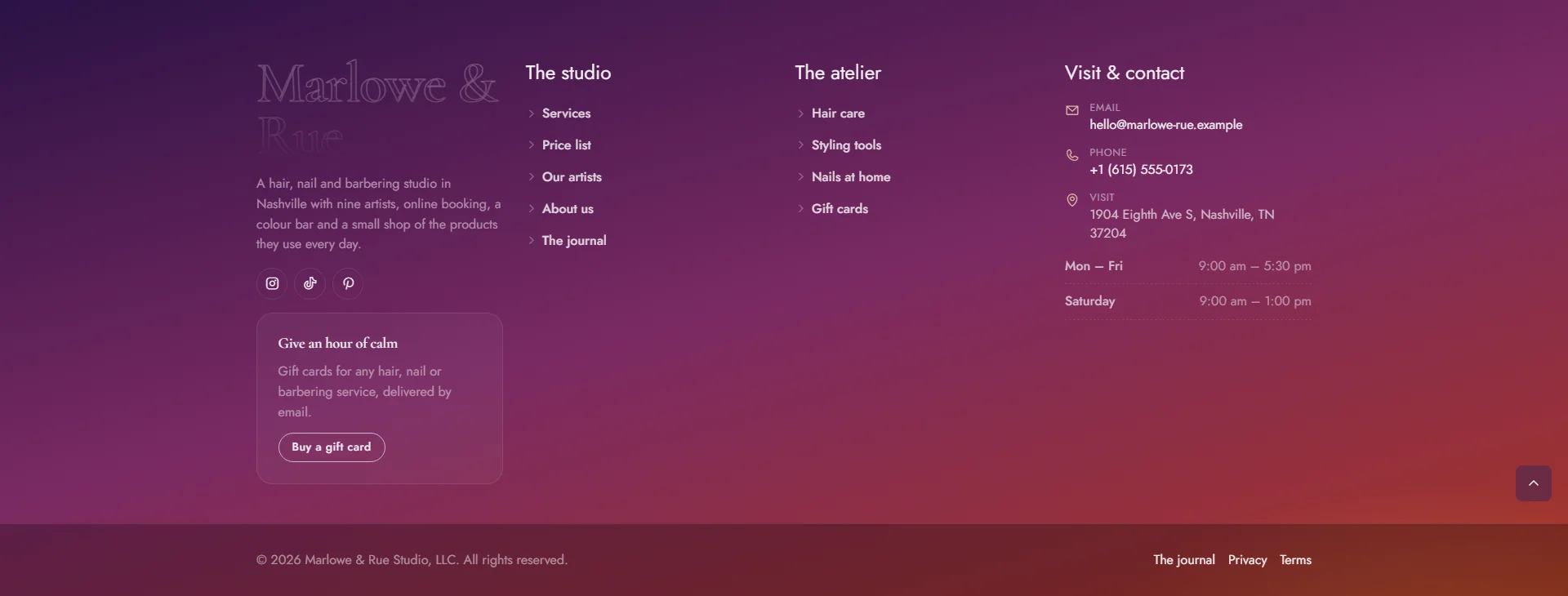 Sunset footer gradient