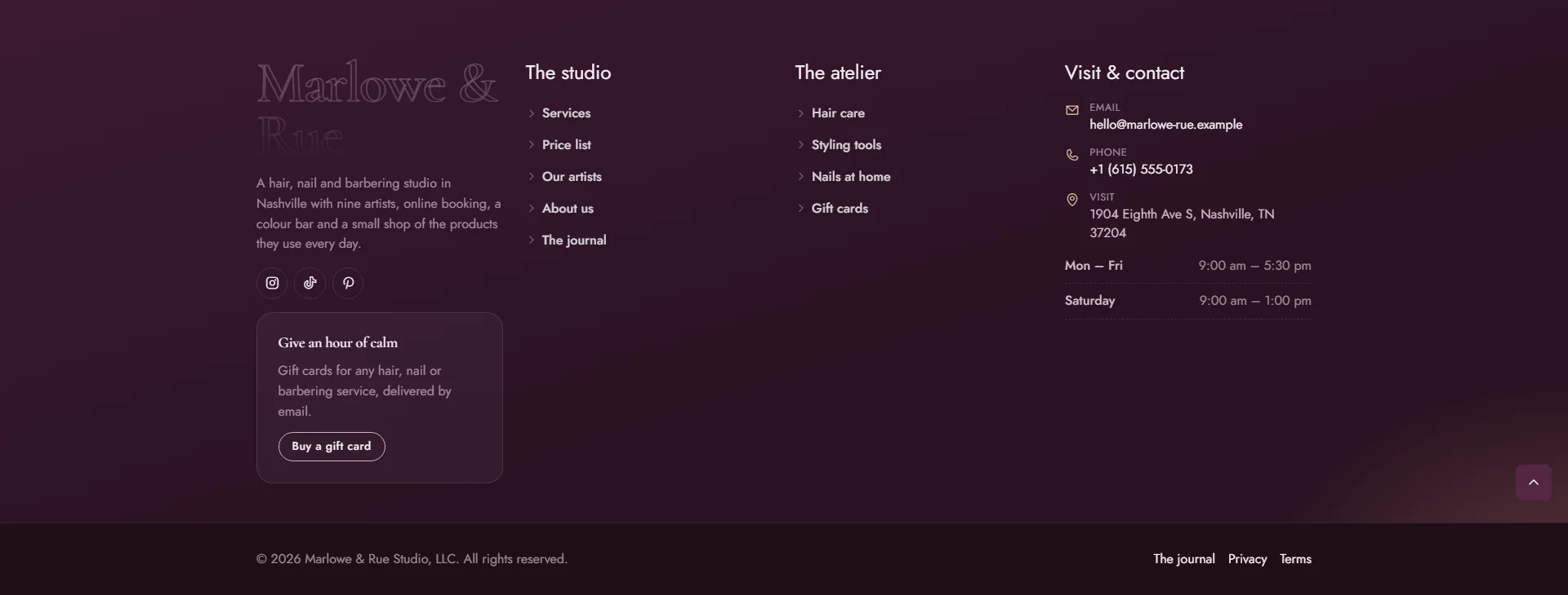 Equal columns footer layout