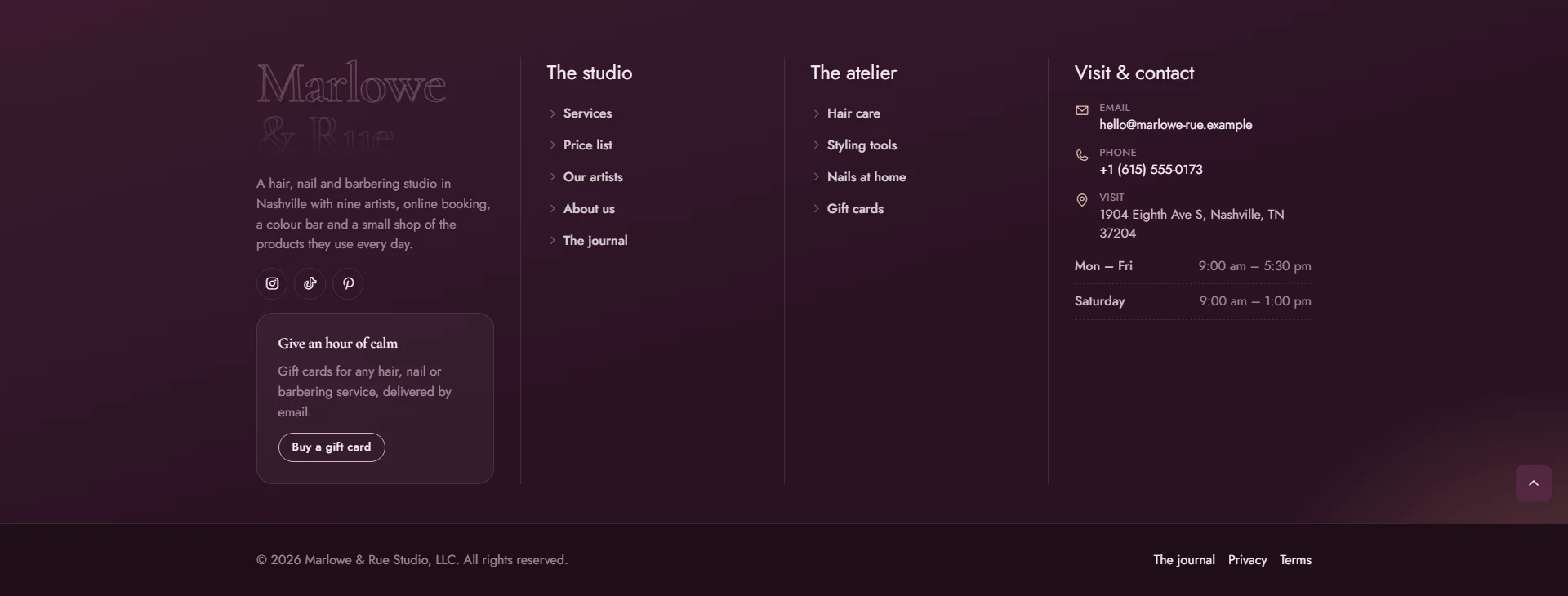 Ruled columns footer layout