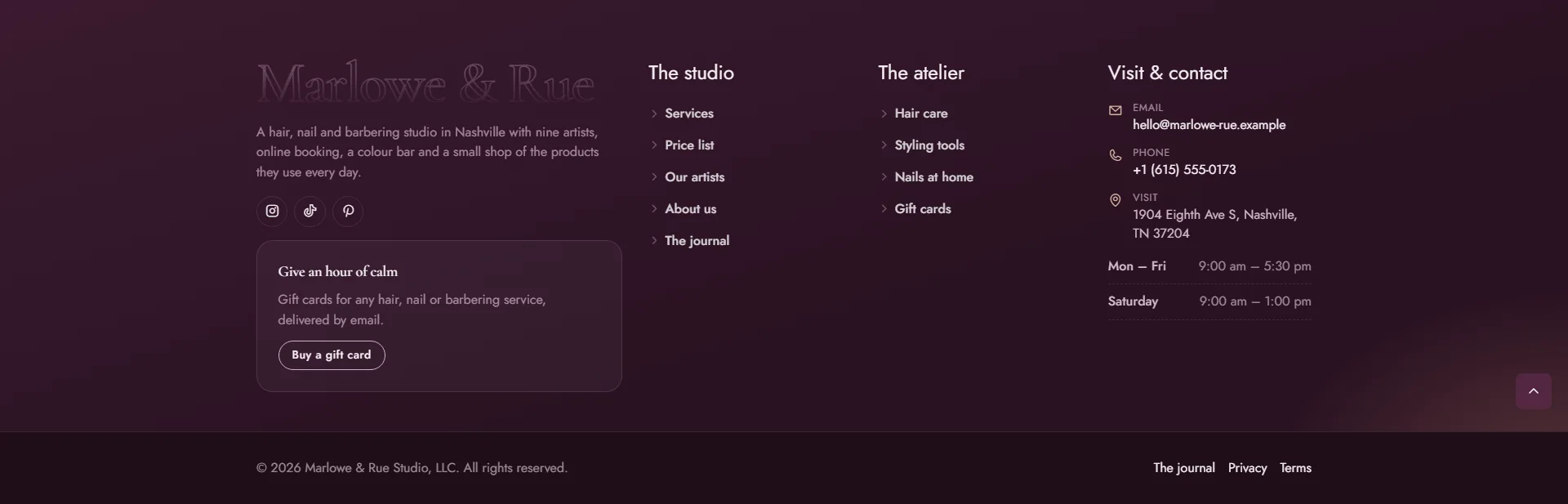 Wide first column footer layout