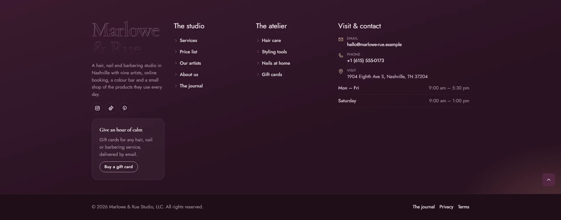Wide last column footer layout