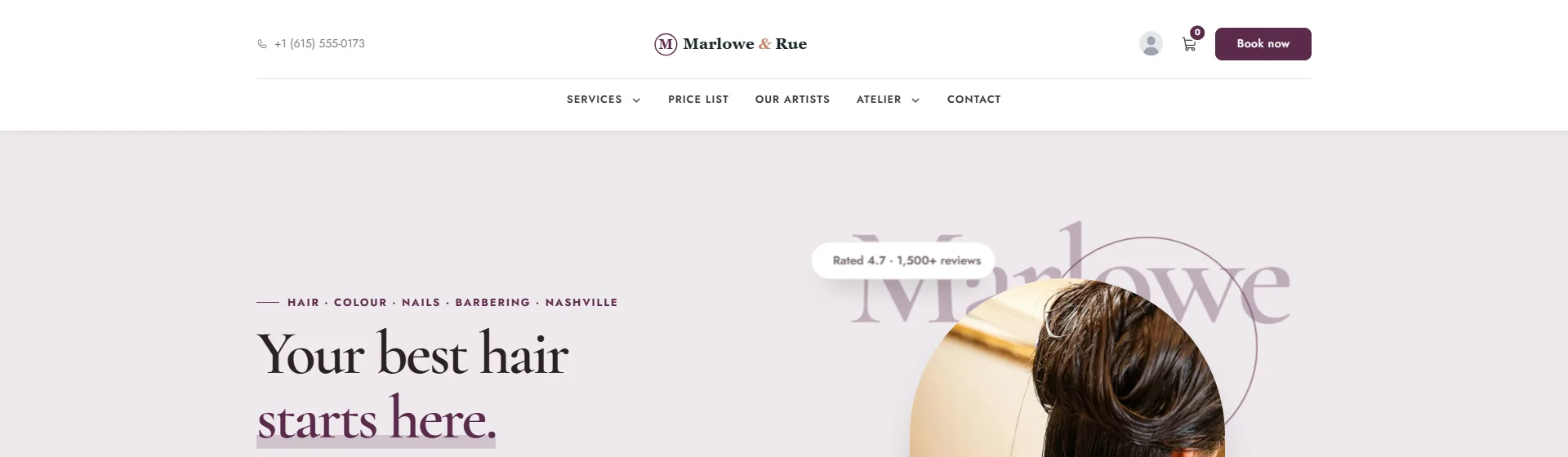 Centered brand: logo on top, navigation below header preset