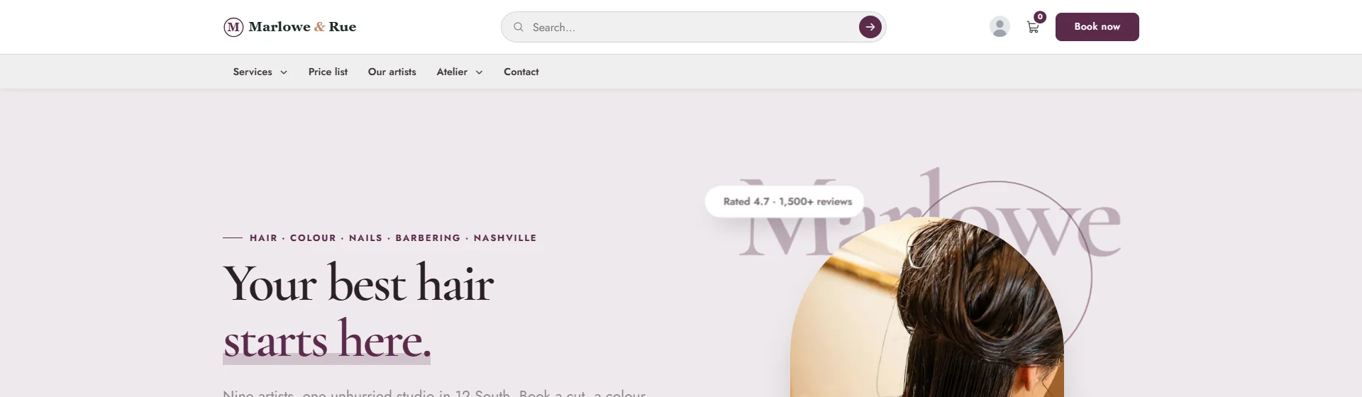 Store: search-first two-tier header header preset