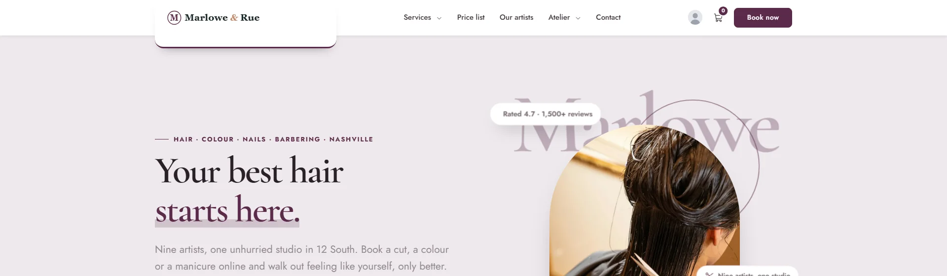 Hanging tab: logo on a tab below the bar header preset