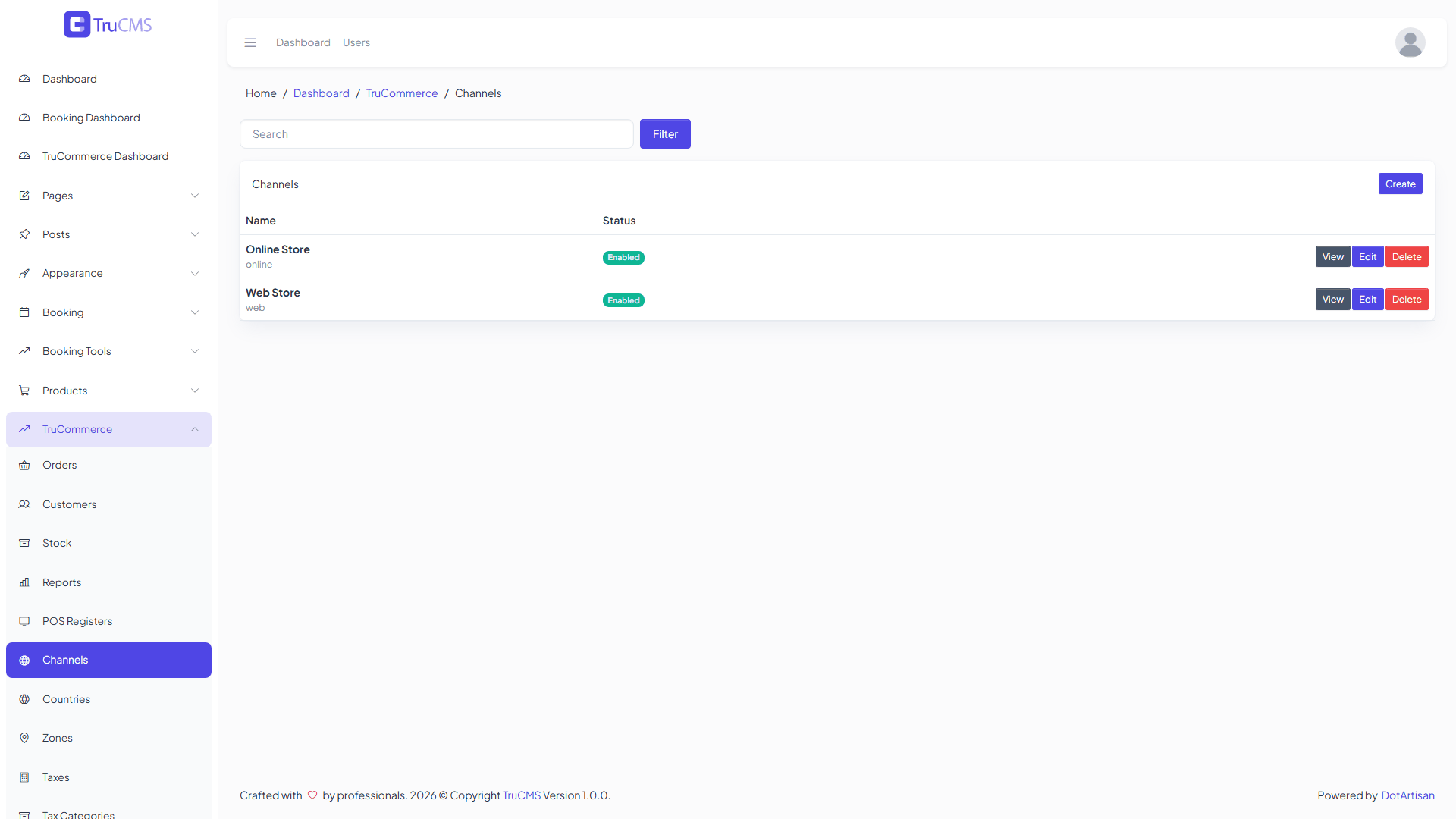 TruCommerce sales channels list