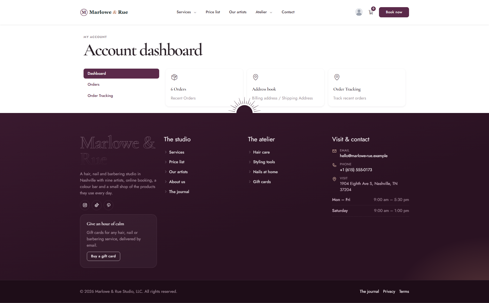 Customer-facing TruCommerce account page