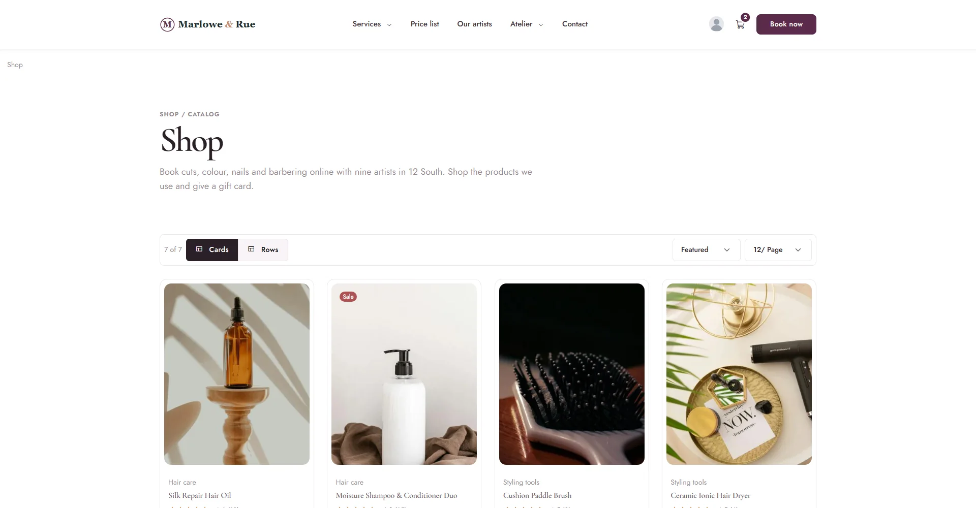 A product in a grid design: Attribute Workbench