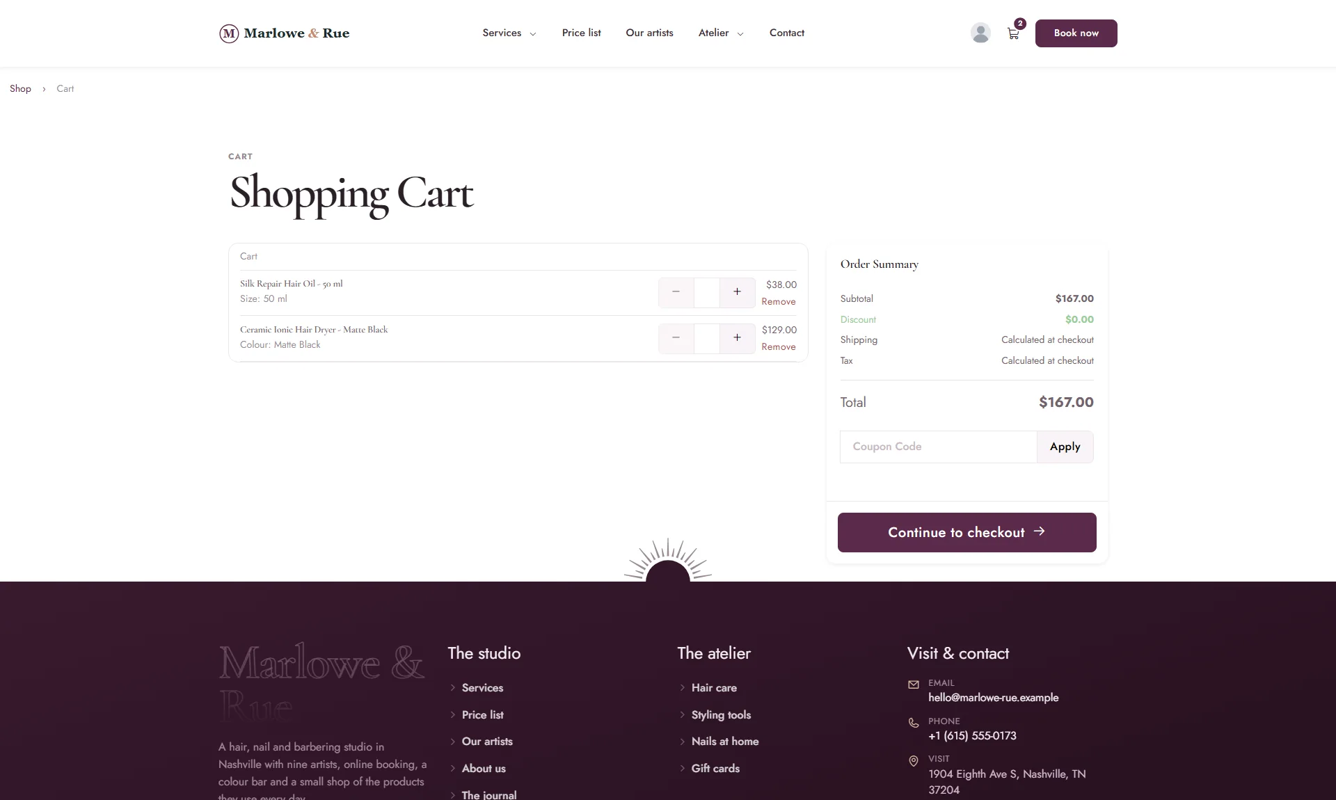 The shopping cart page design: Compact Checkout Bridge