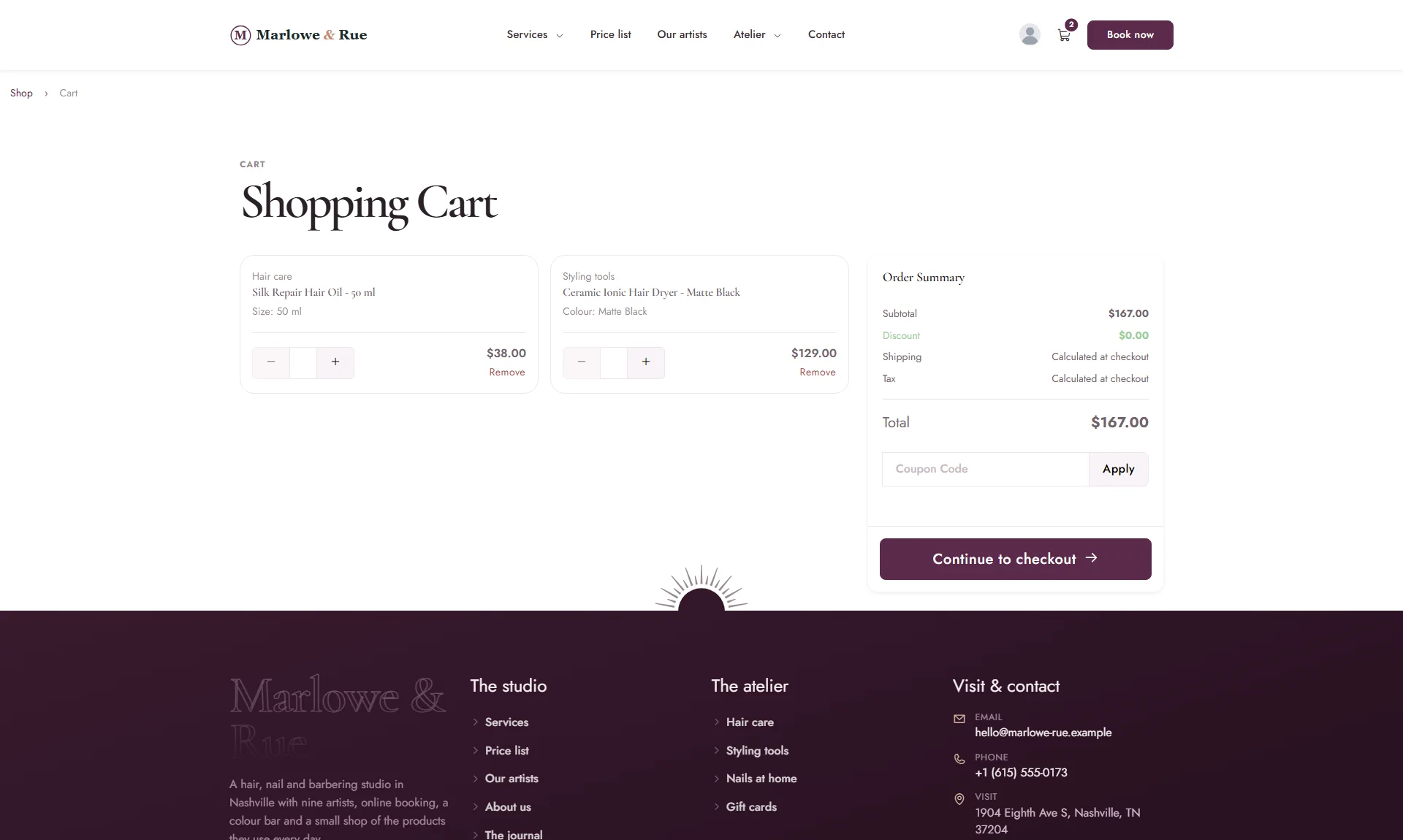 The shopping cart page design: Halo Cart Board