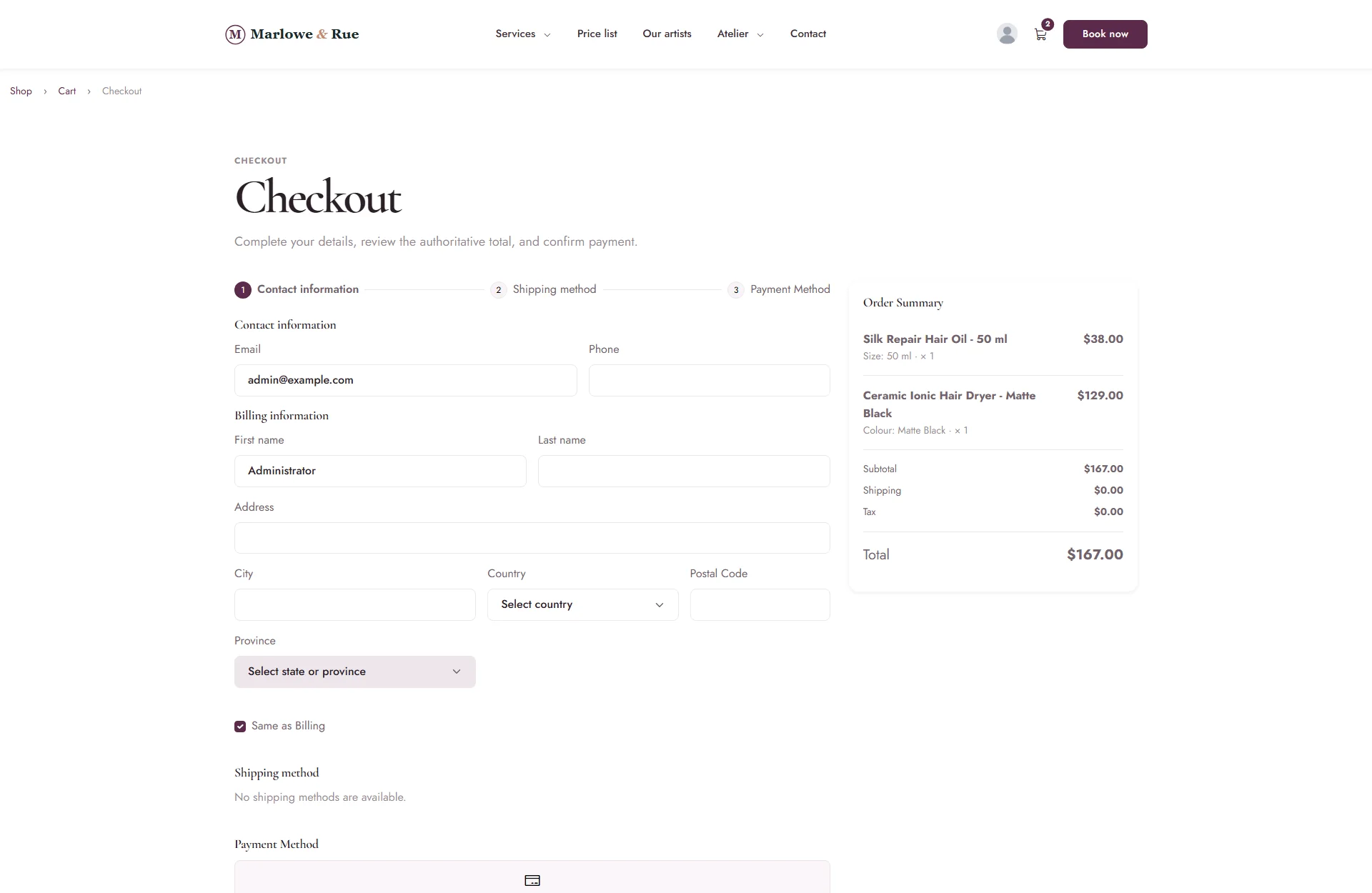 The checkout page design: Progressive Stepper