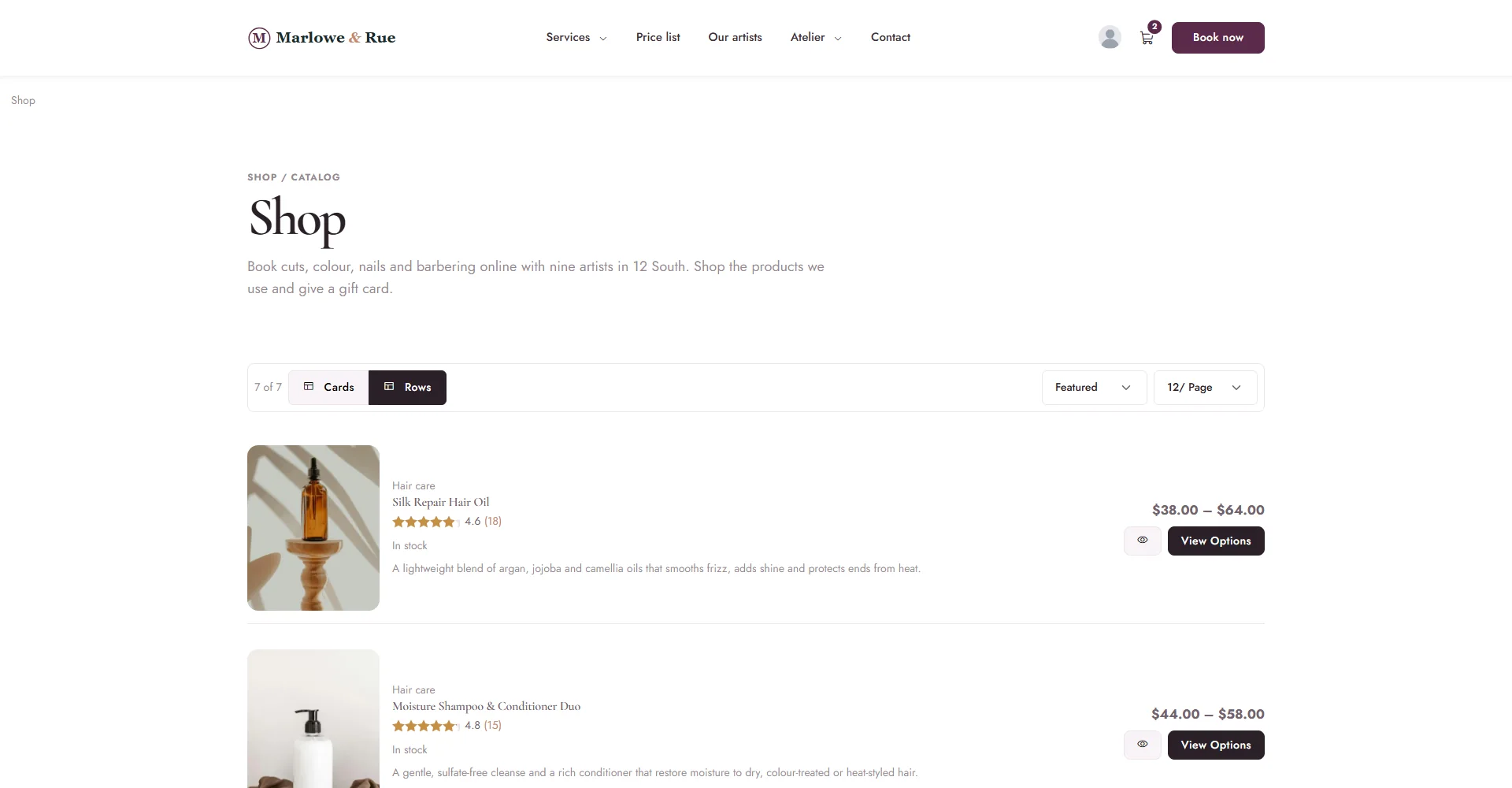 A product as a row design: Editorial Story Row