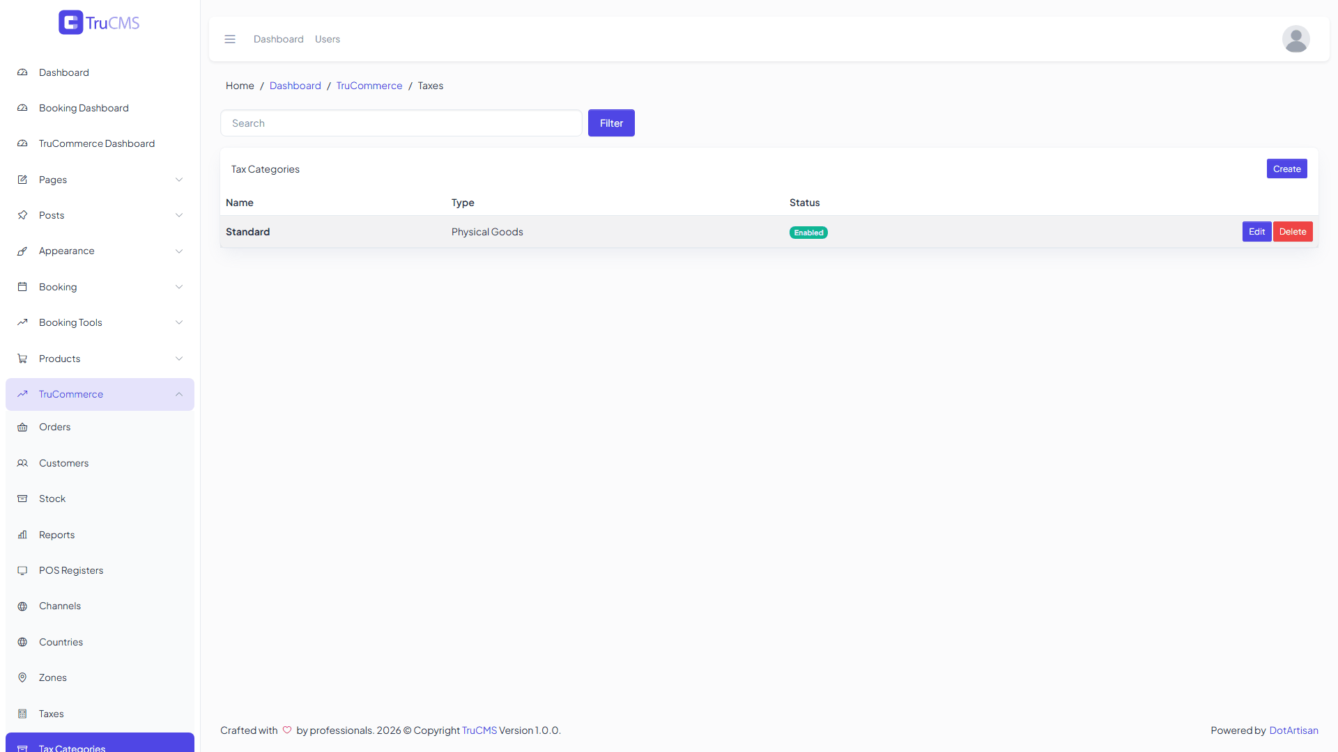 TruCommerce tax categories list